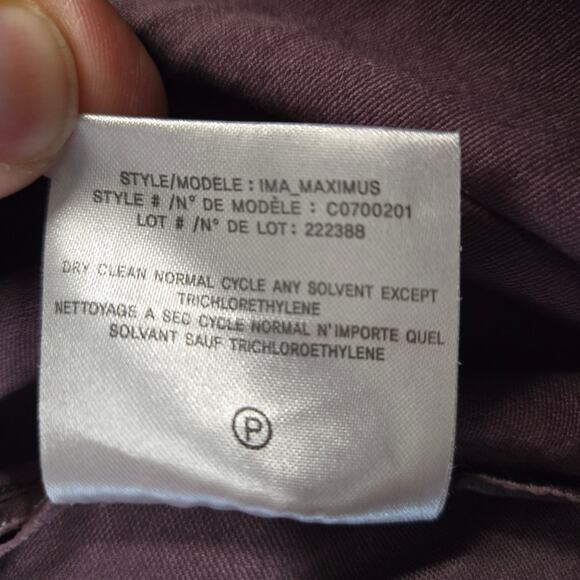 Theory Leggings Womens 8 IMA Maximus Lamb Leather Pants Purple Elastic Waist - Picture 8 of 11